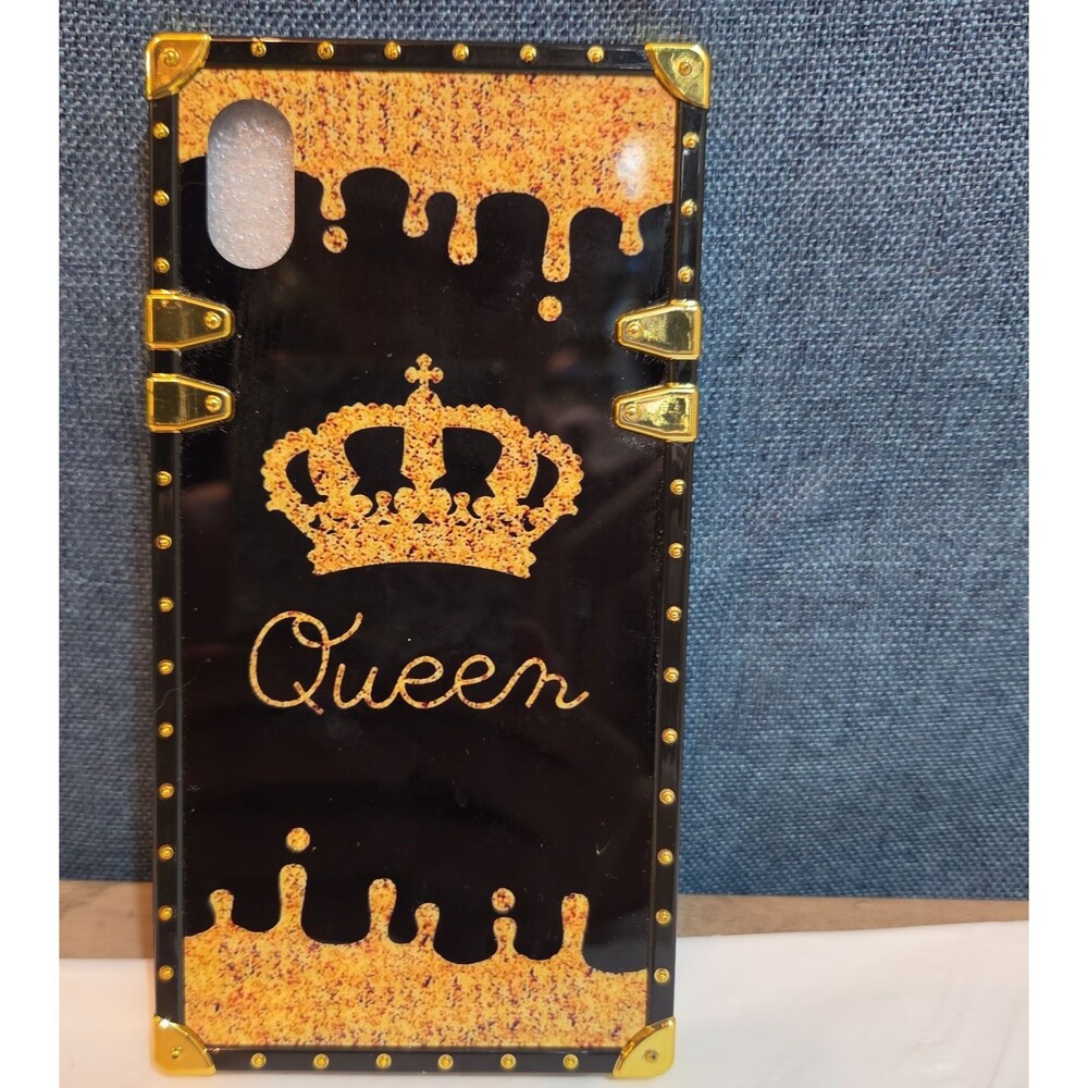 Boutique Samsung Galaxy Queen Crown Gold Square Case Shockproof